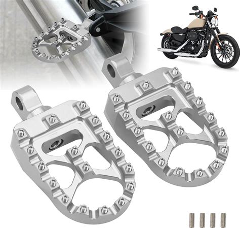 Amazon SMOTRCC CNC Motorcycle Foot Pegs Wide Footpegs 360 Roating