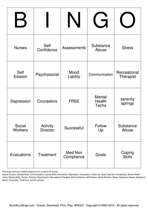 Mental Health Printable Worksheets