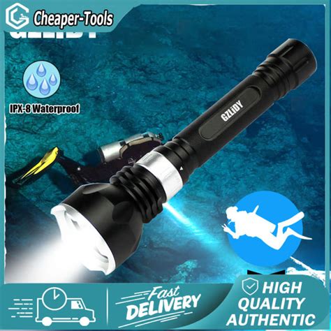 LED Diving Flashlight IPX 8 Diving Lantern Professional Underwater