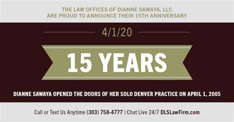 Celebrating Our Th Anniversary Law Offices Of Dianne Sawaya