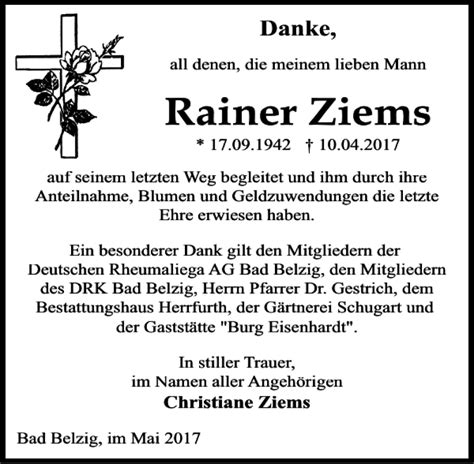 Traueranzeigen Von Rainer Ziems Trauer Anzeigen De