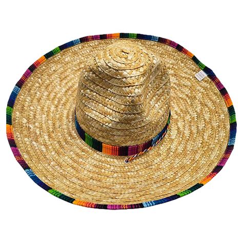 Mexican Sombrero Hat Adults With Trim Straw Sombrero For De Mexican