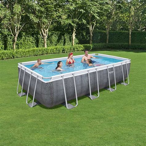 Piscine Tubulaire Bestway Power Steel Rotin Gris X X M