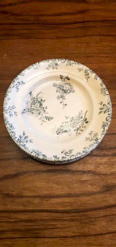 Lot De Assiettes Dessert Longwy Mod Le Hano Bleu Fa Ence Floral