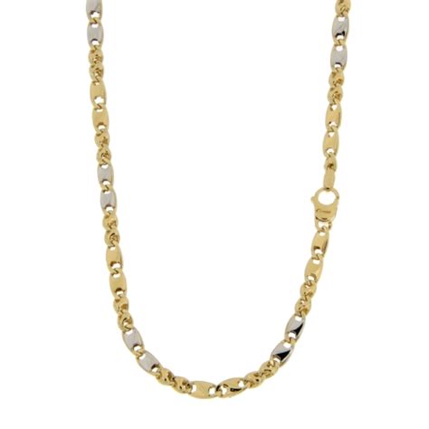 Collana Uomo Oro Giallo Bianco GL101148 GioielleriaLucchese It