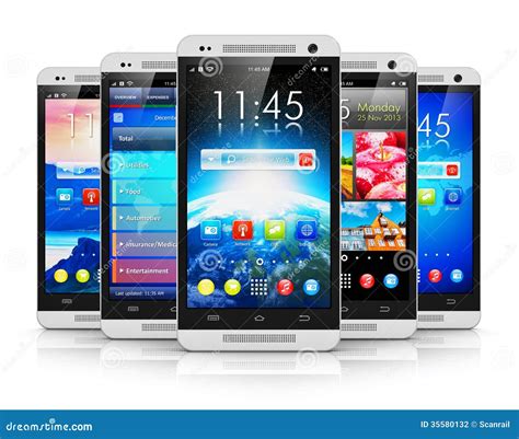 Modern Touchscreen Smartphones Stock Illustration Illustration Of