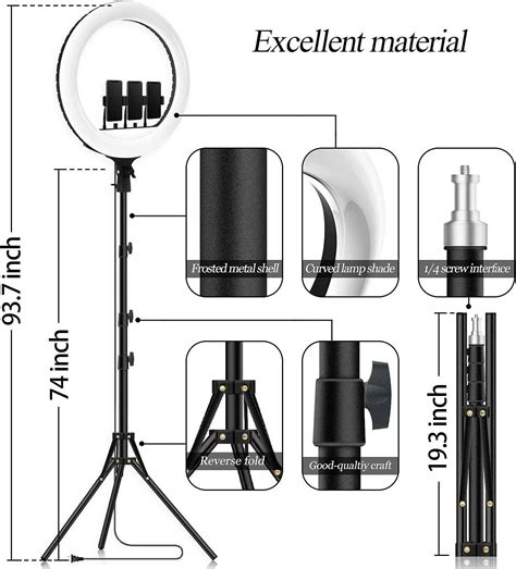 Led Rgb Ring Light With Stand 18 Inch Music Sync Big Ringlight For