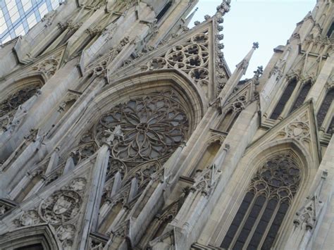 The Rose Window At Saint Patricks Cathedral In New York City Gothic