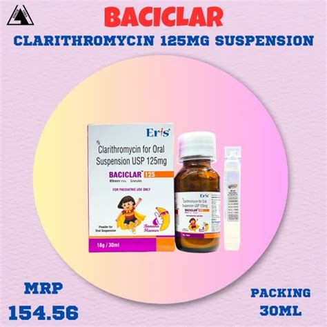 Clarithromycin Oral Suspension 125 Mg5 Ml At ₹ 60stripe In Chennai