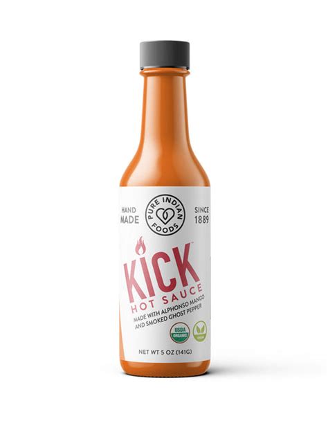 Kick Hot Sauce Organic Mango Ghost Pepper Hot Sauce