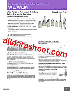 Wl A Datasheet Pdf Omron Electronics Llc