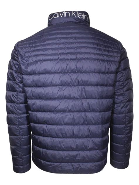 Calvin Klein Men S Packable Water Resistant Zip Front Navy Puffer