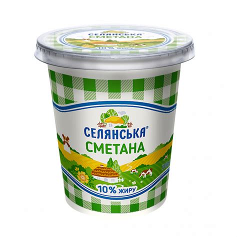 Сметана, ТМ «Селянська», 10 % жира, 300 г