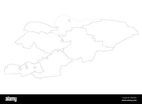 Kyrgyzstan Political Map Of Administrative Divisions Stock Vector Image