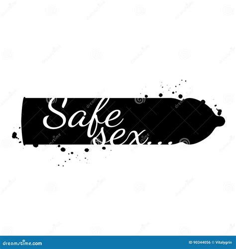 A Condom With The Inscription `safe Sex ` Vector Illustration For A