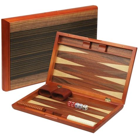 Wooden Inlaid Backgammon Game Set Pasadena 15 Inches Backgammon