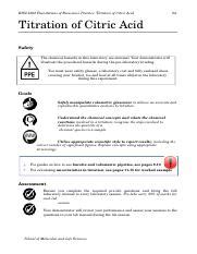 Fundamentals of Bioscience Practice: Citric Acid Titration Guide ...