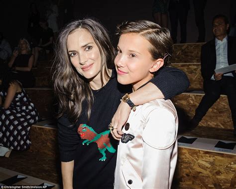 Stranger Things Winona Ryder And Millie Bobby Brown Together During