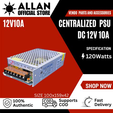 Allan 12V10A 120W Power Supply For Led Sign Signage CCTV Camera PSU