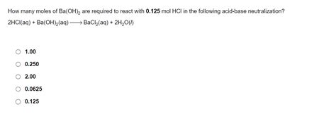 Solved According To The Following Reaction How Many Moles Chegg