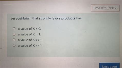 Solved Time Left An Equilibrium That Strongly Favors Chegg