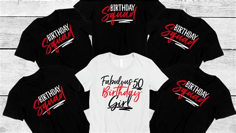 50th Birthday T For 50th Party Shirts Birthday Squad Etsy