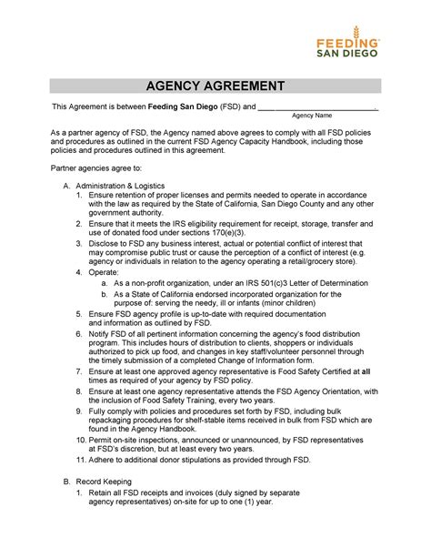 Exclusive Agent Agreement Template