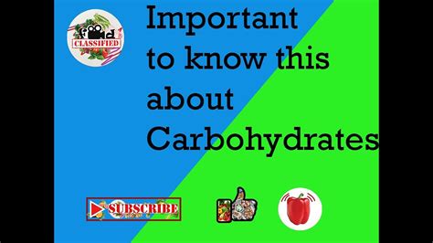 Important To Know This About Carbohydrates Youtube