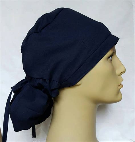 Navy Blue Ponytail Surgical Scrub Hat Theatre Cap Anatomy Etsy Australia