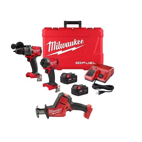 Milwaukee M18 Fuel 18 Volt Lithium Ion Brushless Cordless Hammer Drill And Impact Driver Combo