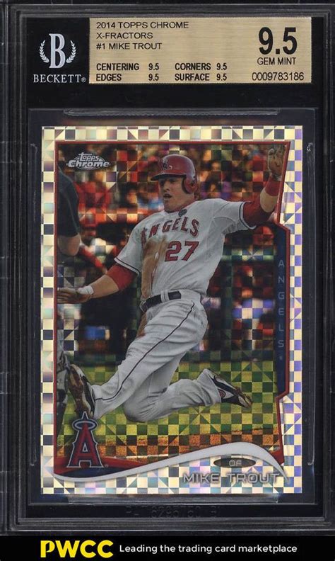 Topps Chrome Xfractor Mike Trout Bgs Gem Mint Pwcc Bgs