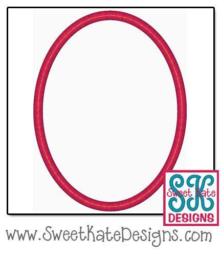 Simple Oval Monogram Frame 3 4 5 Applique Etsy Monogram Frame