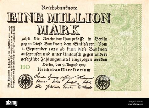 1923 Reichsbanknote One Million Mark Note Stock Photo Alamy