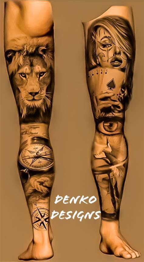 Realistic Full Leg Design Tatuagem Na Perna Tatuagem Selva