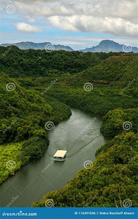 Wailua River On Kauai Hawaii Stock Photo Image Of Greenery Fall