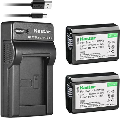 Kastar Battery X2 And Slim Usb Charger For Np Fw50 And Sony Alpha 6300 Alpha 6500