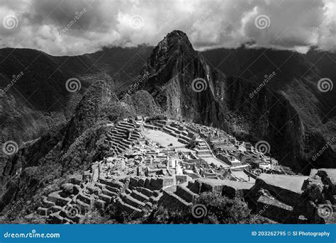 Machu Picchu Black And White Peru Stock Image Image Of Black Picchu