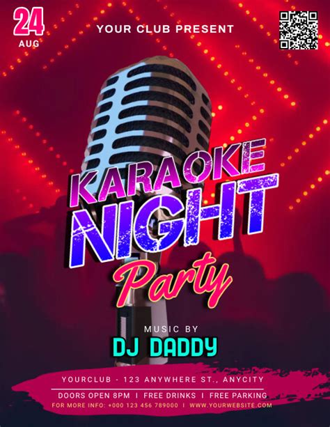 Modèle Purple Gradien Karaoke Night Party Pamflet L Postermywall