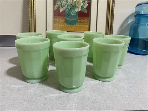 Jadeite Panel Tumblers A Set Of By Mosser Glass La Paz County