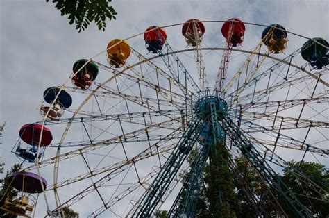 Underside View Of A Ferris Wheel In The City Park Stock Photo Image