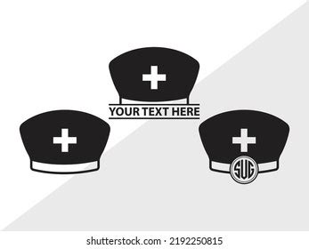 Nurse Hat Monogram Svg Printable Vector Stock Vector Royalty Free