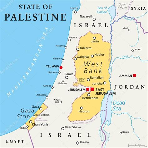 Stato della Palestina Mappa politica - Vettoriale Stock di ©Furian ...