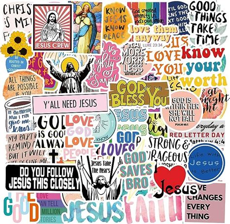 Amazon Pcs Jesus Christian Stickers Religious Bible Verse Faith