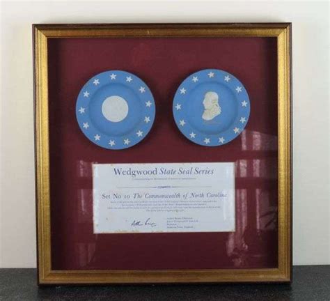 Framed Wedgwood State Seal Series Plates With Certificate Gc5 Auctions