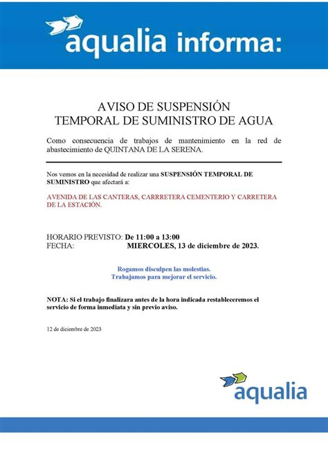 El Ayuntamiento Avisa De Un Corte De Agua Hoy