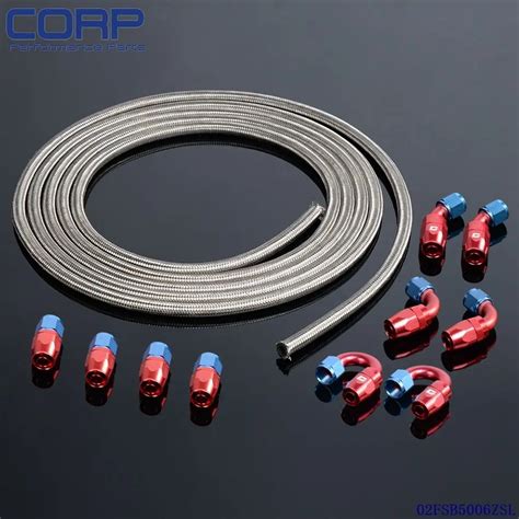 AN6 Stainless Steel Braided OIL FUEL Hose Fitting Hose End Adaptor