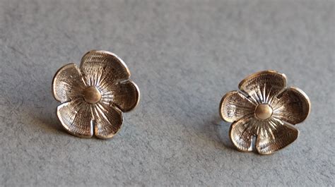 Vintage Sterling Floral Screw Back Earrings Handmade