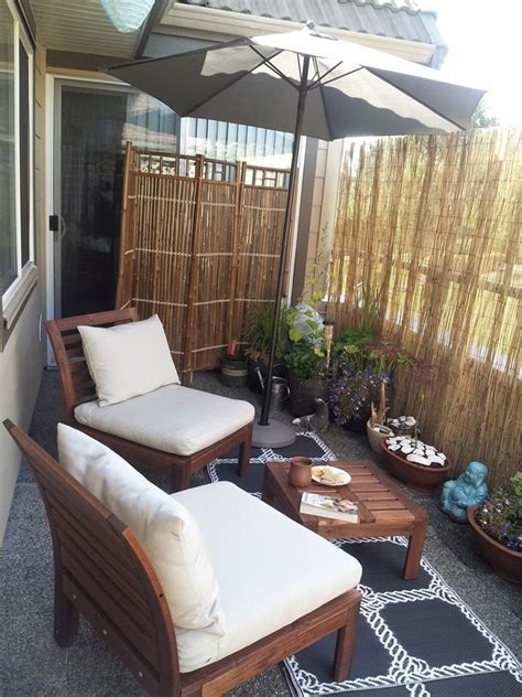 For Our Balcony Using Bamboo As A Privacy Screen Ikea Chairs Potted