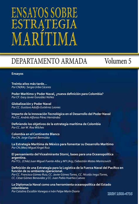 Ensayos Sobre Estrategia Marítima Volumen 5 By Departamento Armada Escuela Superior De