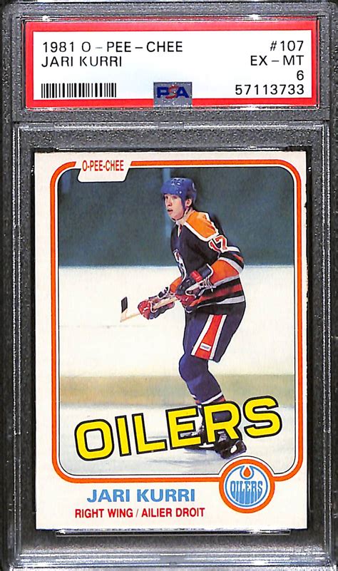 Lot Detail Psa Graded S O Pee Chee Oilers Hall Of Fame